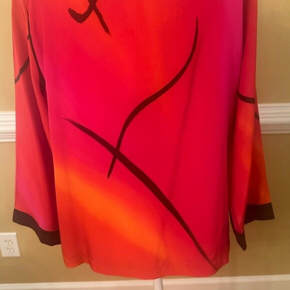 Stunning Linda Tilson 100% Silk Kimono Jacket Sz Small - Picture 4 of 5